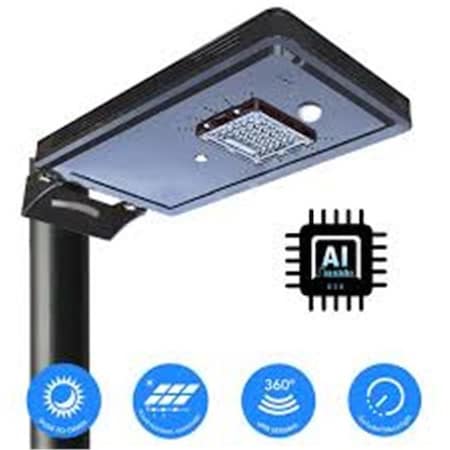 Eleding eLEDing EE812W-AI8 Solar Power Dusk to Dawn Black Aluminum Outdoor Integrated LED AI-Smart Sensing 1600 Lumen Cree Area Path Parking Light EE812W-AI8
